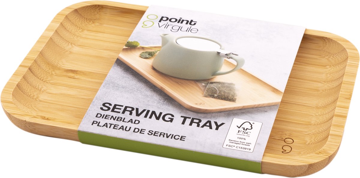 Point-Virgule Bambus Serveringsbakke – 21 × 14,5 × 1,9 cm