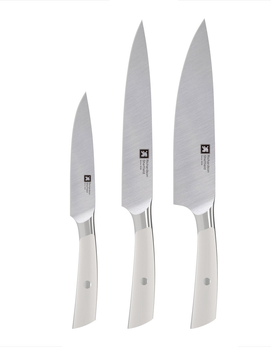 Richardson Sheffield Supreme Knivsæt – 3 dele – 20 cm kokkekniv, 20 cm trancherkniv & 13 cm universalkniv